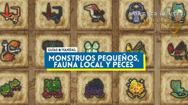 Monster Hunter Wilds - Portada del nodo de monstruos pequeños, fauna local y peces